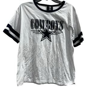 DALLAS COWBOYS NFL apparel football logo ringer tee sz M